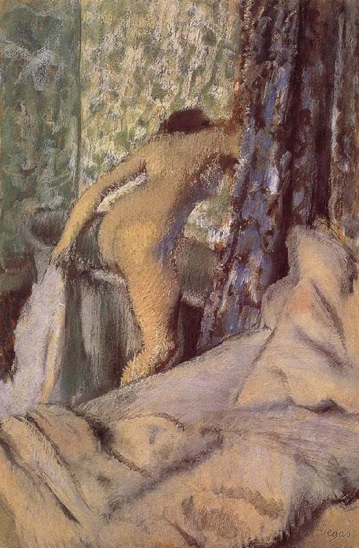 Edgar Degas take a bath in the morning oil painting image